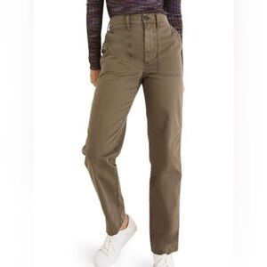 Madewell Women’s The Perfect Utility Straight-Leg Pant Olive Green Color SIZE 28